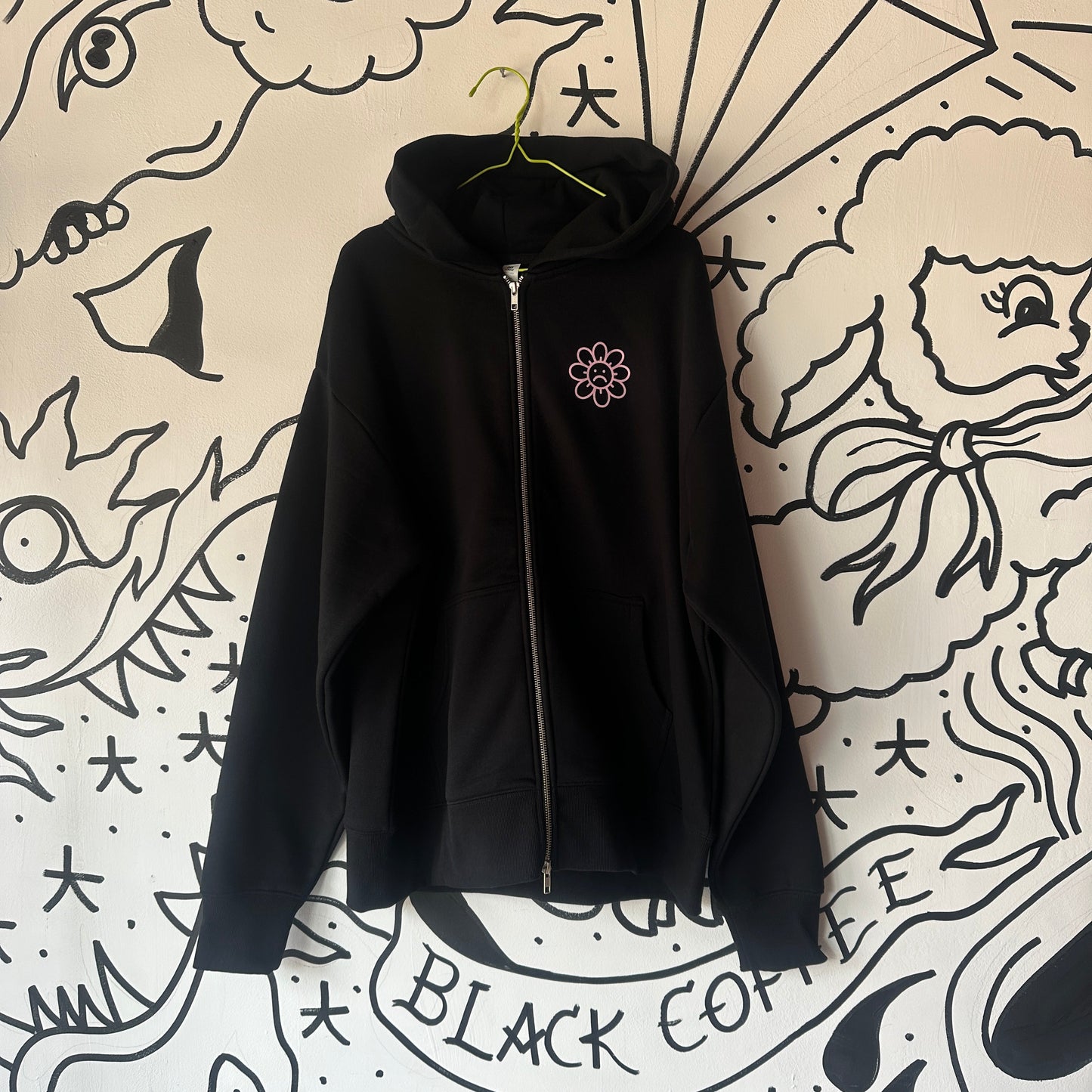 Sad Flower Zip Hood